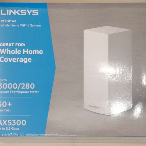 Linksys Velop AX5300 wifi 6 router 1 pack (適合3000呎)