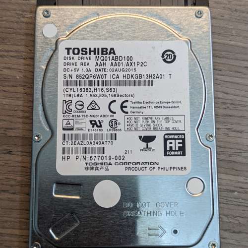TOSHIBA MQ01ABD100 1TB SATA HDD