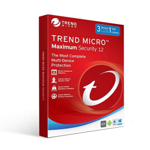 Trend Micro Maximum Security 2020 1 Year 3 Users (只提供序号 沒有包裝的)