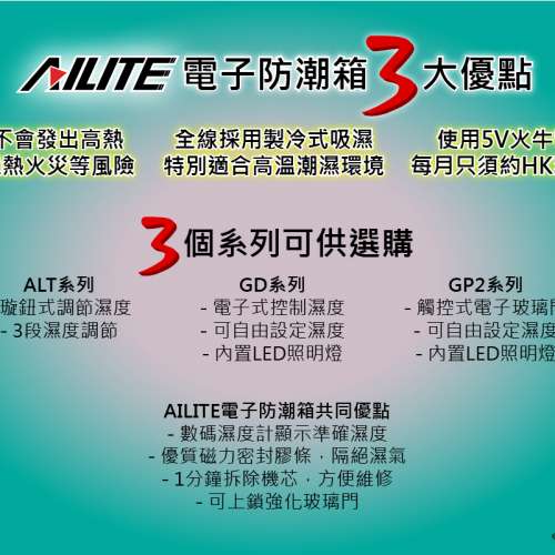 AiLite 真電子防潮箱香港行貨特約零售商名單及建議零售價