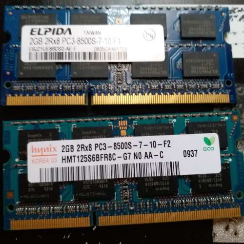 NOTEBOOK RAM DDR3 2GB x 2  PC3-8500S