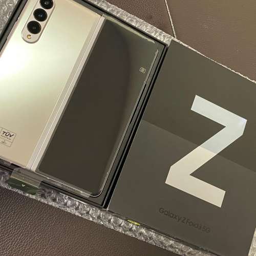 99%new行貨Samsung Fold 3 512GB銀色5G銀色手機全套有盒有單三星保養至2023年3月12...