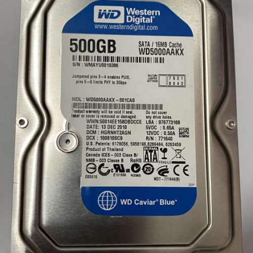 WD Blue 500G SATA HDD