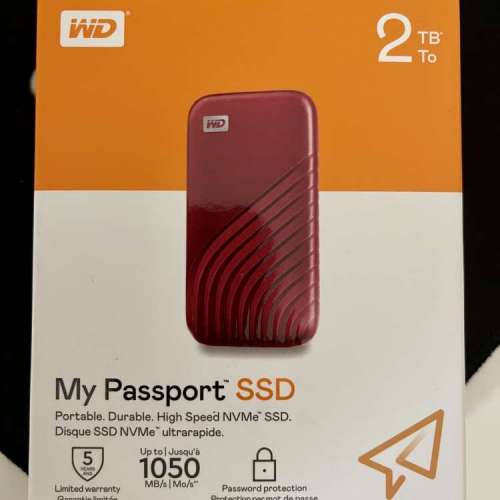 WD 2TB SSD My Passport 固態硬碟 硬盤 1,050MB/s Western Digital Sandisk Portabl...