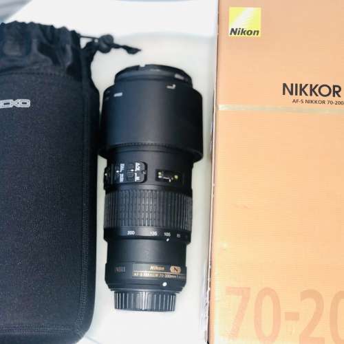 Nikon AF-S 70-200mm f4G ED VR, Nikon Filter, Box & Lens Bag