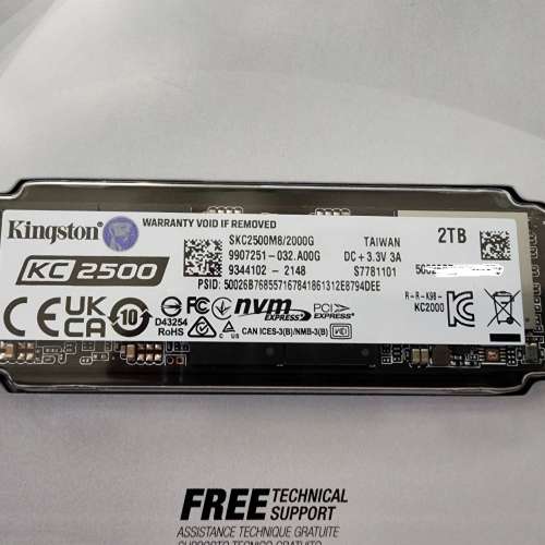 全新 Kingston 2tb NVMe M.2 SSD
