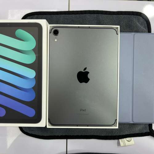 99%New iPad Mini 6 5G 256GB 黑色 香港行貨 蘋果保養至2023年7月15日 電池效能100%...