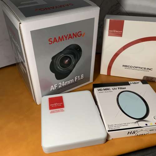 （總值$：4600）3套裝-samyang 24mm af 1.8店保+送靚h&y $510-58mm HD filter  + ME...