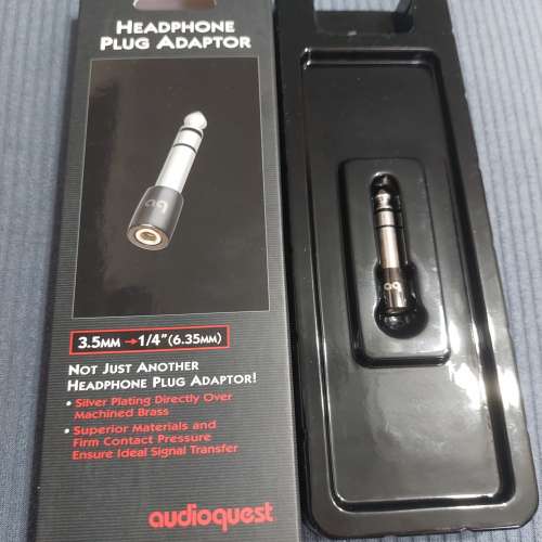 Audioquest 6.3mm公轉3.5mm母 鍍銀轉插 轉接頭 silver plating headphone plug ada...