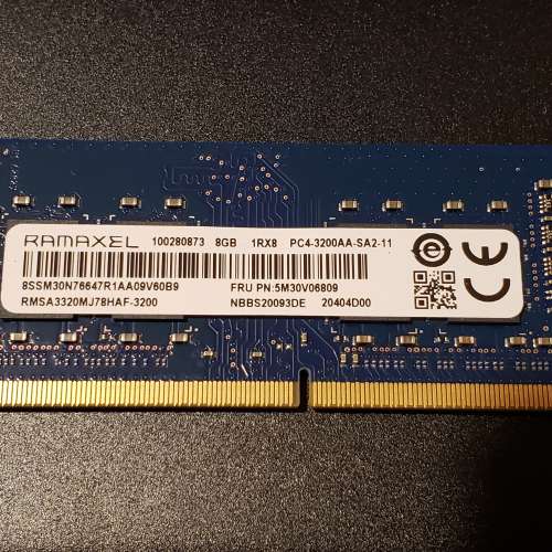 RAMAXEL 8GB DDR4-3200 so-dimm sodimm RAM from ThinkPad P14s gen2