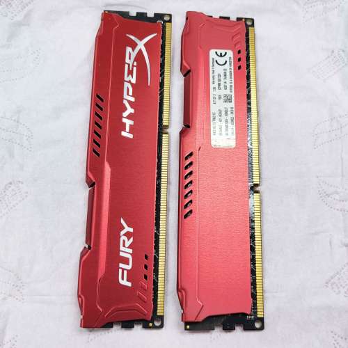 Kingston Hyper X Fury DDR3 1866MHz 8GB兩條，共16GB