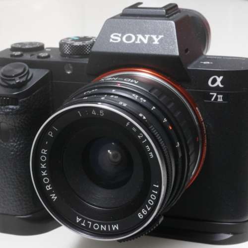 Minotla W.Rokkor-PI 21mm 4.5(Biogon變形度最低光學結構)用於A7冇紅軋，Leica M亦啱