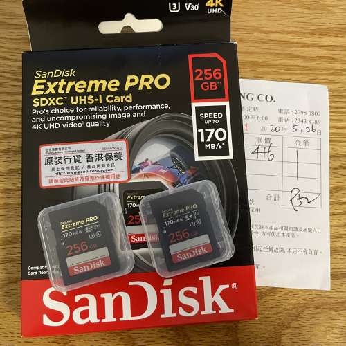 SanDisk SDCARD Extreme PRO V30 U3 C10 SDXC UHS-I Card 256GB [R:170 W:90]