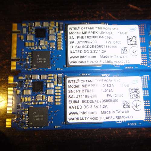 Intel® Optane™ Memory M10 系列 16GB，M.2 42mm，PCIe 3.0，20nm，3D Xpoint™