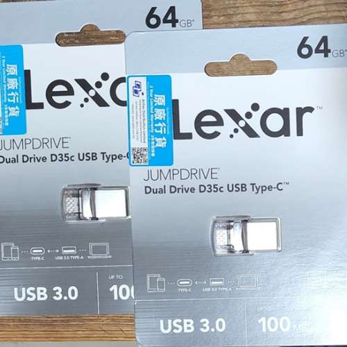 Lexar JumpDrive Dual Drive USB 3.0 Type-C  64GB x 2