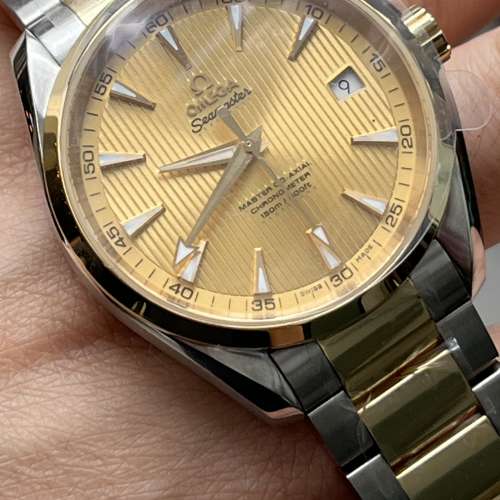 全新表二手價未使用品omega 18k金鋼seamaster aqua terra fullset