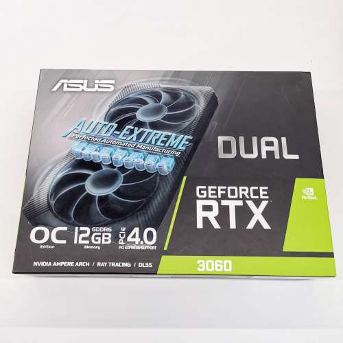 官換全新 ASUS Dual GeForce RTX 3060 OC Edition 12GB GDDR6 有盒有單 保養到2024...