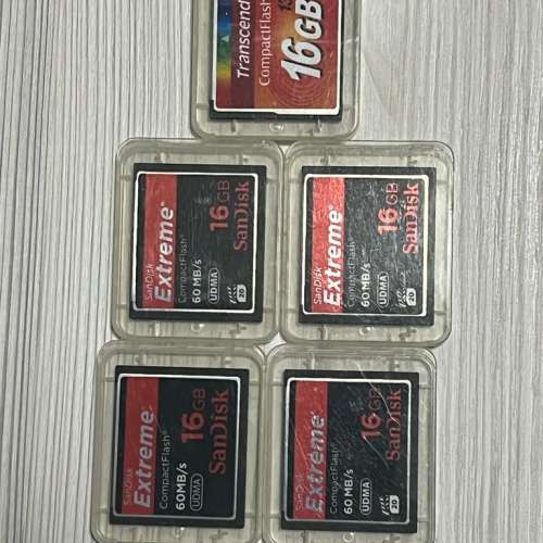 SanDisk Extreme CompactFlash 16GB x 4 + Transcend CompactFlash 16GB
