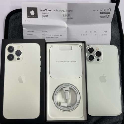 99%New iPhone 13 Pro Max 256GB 白色 香港行貨 有單 蘋果保養到2023年6月9日 全套...