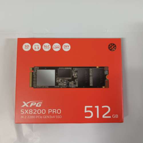 全新ADATA XPG m.2 PCle GEN3X4 2280 SSD 512G