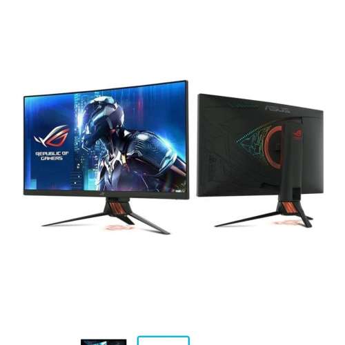 剛過保asus rog pg27vq 27寸電競曲屏，腳架可以360轉和升降，屏無花無死光點。