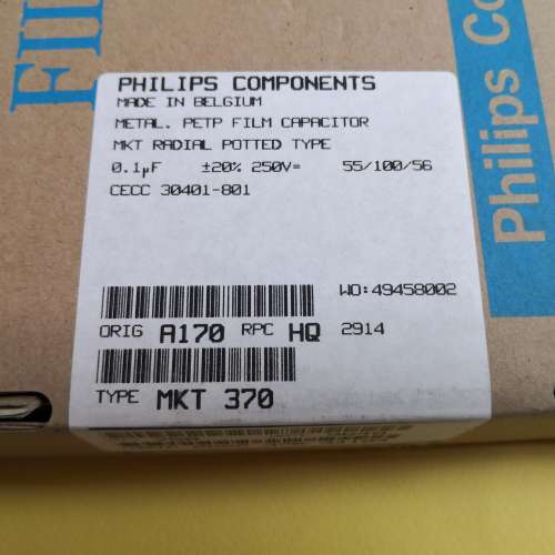 PHILIPS MKT 0.1UF 250V 薄膜電容50個