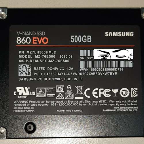 Samsung 860 EVO SATA 2.5吋 固態硬碟 500GB SSD