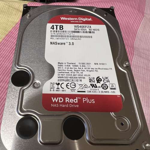 WD 4TB WD40EFZX 5.4k rpm 128MB Buffer Red Plus NAS 硬碟HDD