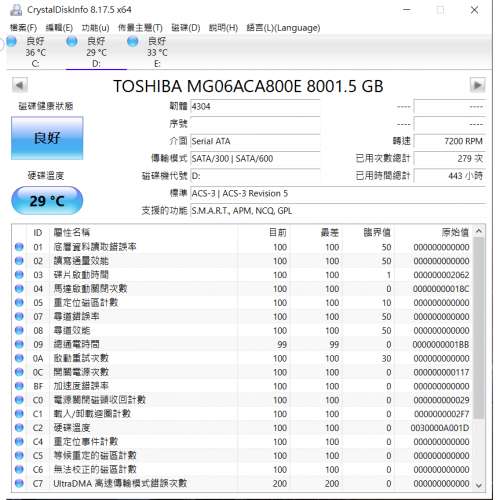 Toshiba 東芝 Enterprise 8TB HDD (MG06ACA800E)....$800