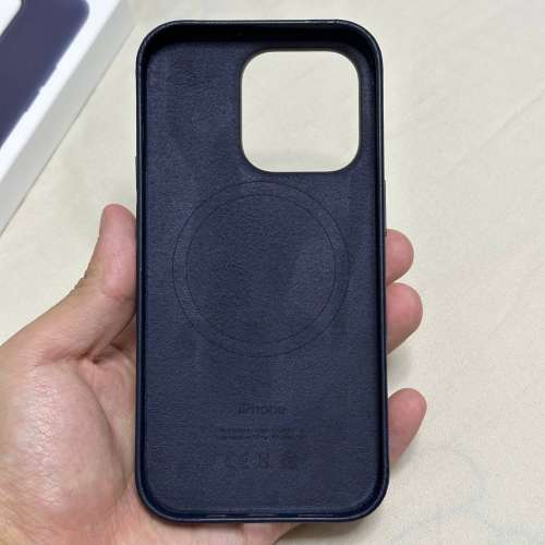 99% iPhone 14 Pro MagSafe 皮革護殼 墨水色 Leather Case Ink 官方 皮套