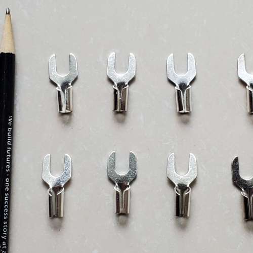 日本 鍍銀 叉插頭 (全新) Japanese Mizutani Silver-plated spade connectors (8粒)