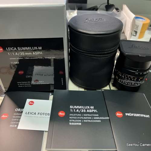 98-99% New Leica 11663 35mm f/1.4 Summilux ASPH M Lens full box set $24800