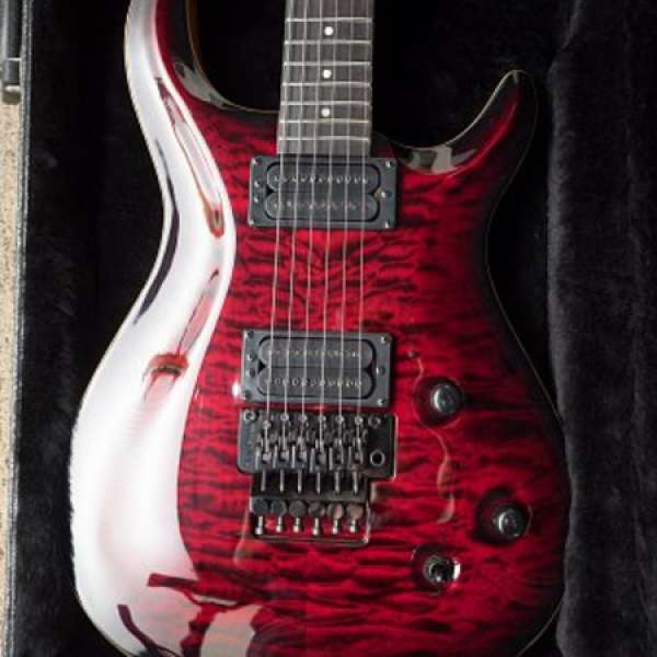 Carvin CT6C - California Carved Top, Floyd Deep Black Cherry Quilted