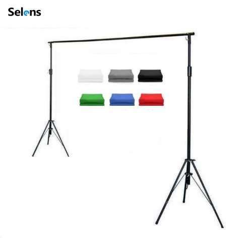SELENS 2.88m(H) X 3m(W) Studio Support Stand With 3.2m(W) Backdrop Set 龍門架...