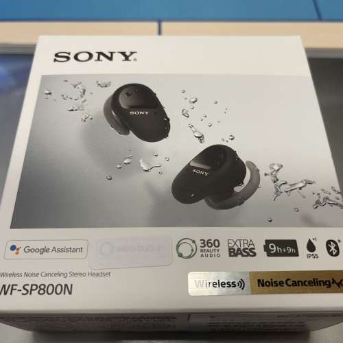 行貨 - Sony真無線降噪運動耳機 WF-SP800N (黑色)
