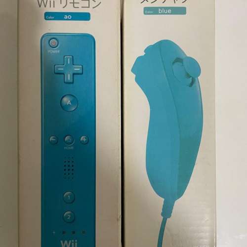 Wii 原裝手掣左+右（藍）/右（紅）