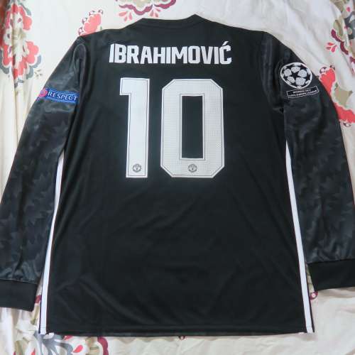 17/18 曼聯第三作客長袖 x Ibrahimovic 連歐霸冠軍章 size L
