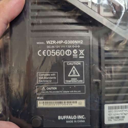 Buffalo WZRHPG300NH2 300M N Router 二手或全新網絡/WIFI, 電腦