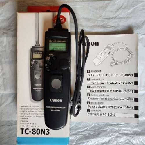Canon TC-80N3 Timer Remote Controller 定時遙控器 快門線 (合 R5 5D4 用)