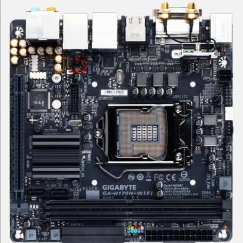 (新淨) Gigabyte H170n wifi 底板連背板 運作正常 已更新bios f22e