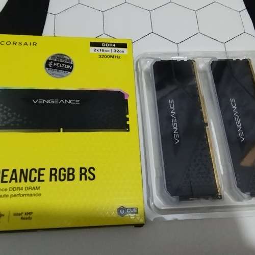 放售港行CORSAIR Vengeance RGB RS DDR4-3200MHz 2X16GB (總共32GB) RAM KIT C16