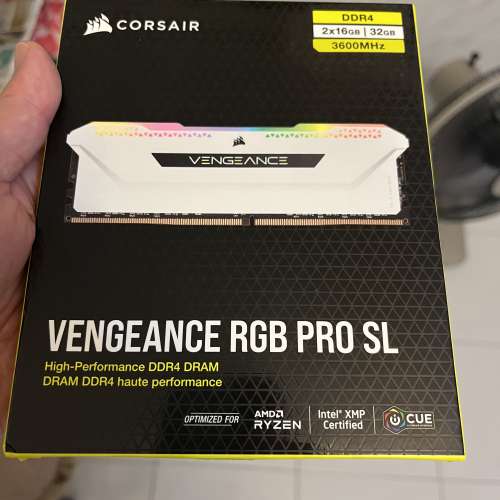 賣Corsair Vengeance RGB PRO SL 復仇者 DDR4 3600MHz 32gb Kit （16gb x 2)白色
