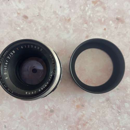 Carl Zeiss Jena Biotar 58/2 紅T 細B 58mm f2 已改Nikon mount