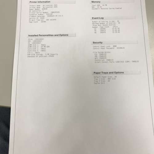 Hp Laserjet 2420dn 100%work 再加一個全新未開原裝Toner