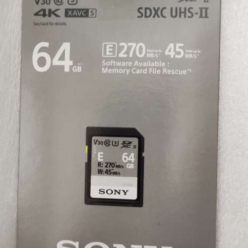 特價Sony SF-E64A Series UHS-II SDXC 記憶卡 64GB