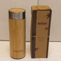 全新 Nescafe Bamboo Thermal Stainless Bottle 雀巢咖啡 竹外殼 不鏽鋼保溫水壺 3...