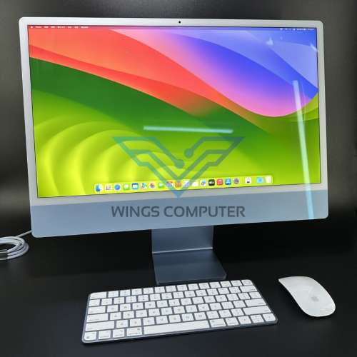 iMac 24 吋 藍色 ( M1 / 8GB RAM / 512GB SSD / 24吋 )【⚠️9成新｜👀4.5K Retina...