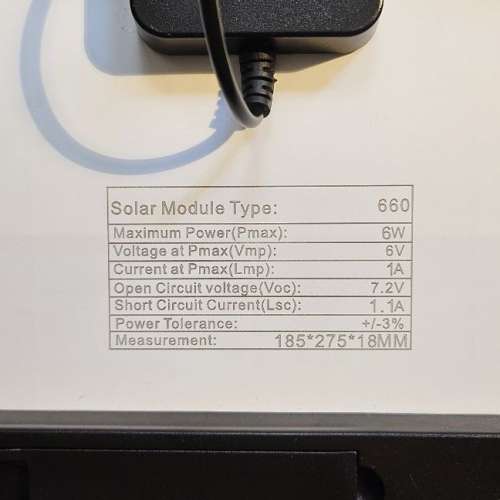 新淨全正常 Solar panel 6V 1A 6W USB charger 太陽能充電板