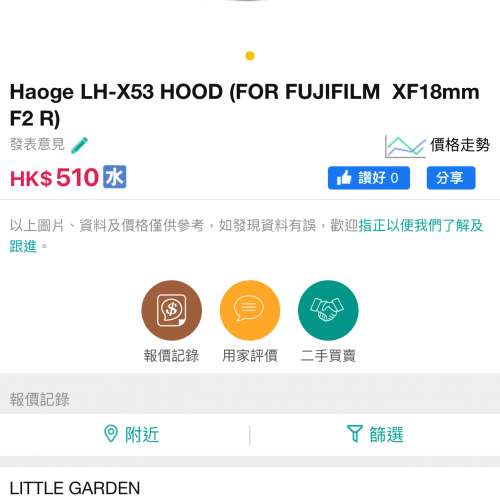 Haoge LH-X53 HOOD (FOR FUJIFILM  XF18mm F2 R)