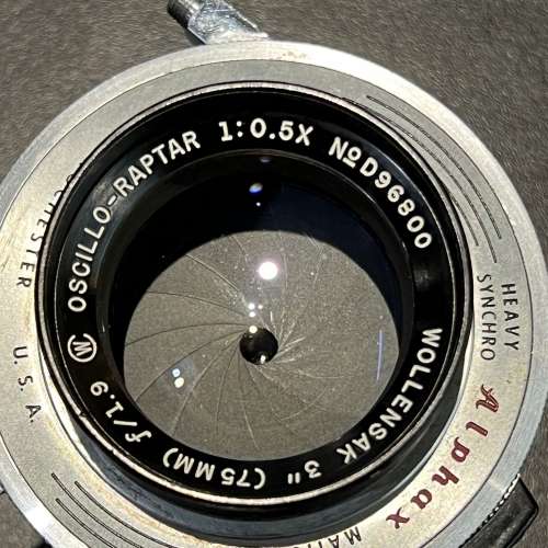 Wollensak 3'' 75mm f1.9 Oscillo-Raptar 1:0.5X lens M mount modified -  二手或全新手動對焦鏡頭, 攝影產品- DCFever.com